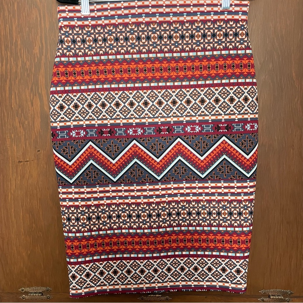 Gently used Sequin Hearts tribal print pencil skirt